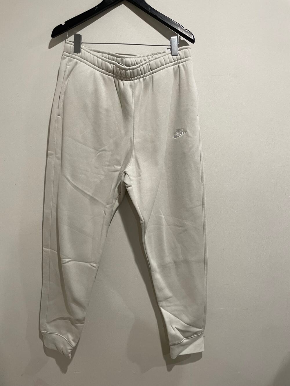 Nike Sportswear Pull On Mid Rise Taper Leg Club Fleece Joggers White Mens Size L
